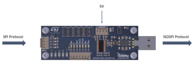 ブロック図 - STMicroelectronics AEK-COM-ISOSPI1 SPI/絶縁型SPIドングル
